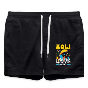 Happy Holi Grüße Hinduismus Indisches Fest - Badeshorts - Schwarz - Vorne - AI Model Male 185 light (185cm)