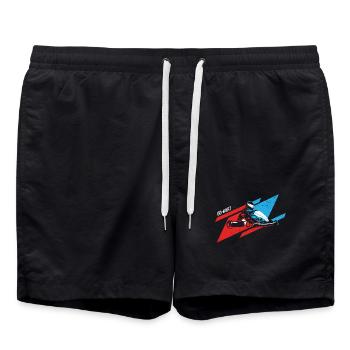 Kurviger Gokart Rennstreckenprofi - Badeshorts - Schwarz - Vorne - AI Model Male 185 light (185cm)