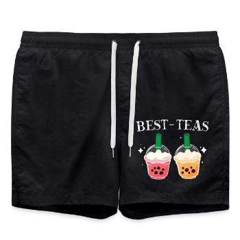 Best Teas Beste Freundin Geschenk - Badeshorts - Schwarz - Vorne - AI Model Male 185 light (185cm)