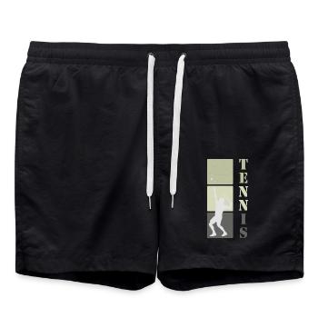 Tennis Tennisspieler Geschenk - Badeshorts - Schwarz - Vorne - AI Model Male 185 light (185cm)