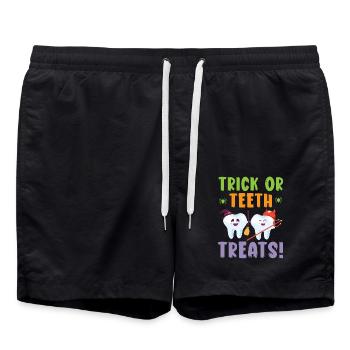 Süßes oder Saures für die Zähne! - Badeshorts - Schwarz - Vorne - AI Model Male 185 light (185cm)