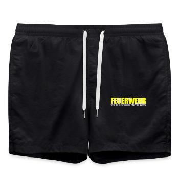 Feuerwehr Lieber Helfen Als Gaffen Lebensretter - Badeshorts - Schwarz - Vorne - AI Model Male 185 light (185cm)