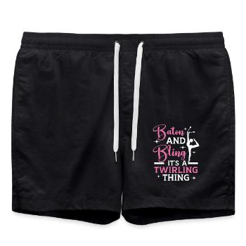 Ich falle nicht, ich mache zufällige Schwerkraft-C - Badeshorts - Schwarz - Vorne - AI Model Male 185 light (185cm)