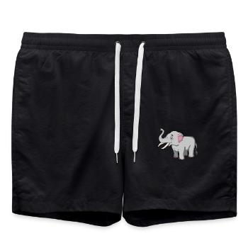 Elephant Afrika Safari Tiere Tier Kinder - Badeshorts - Schwarz - Vorne - AI Model Male 185 light (185cm)