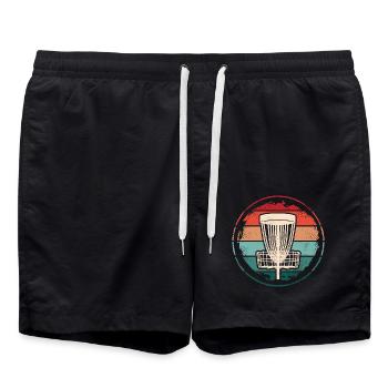 Disc Golf Discgolf Spieler vintage Discgolfer - Badeshorts - Schwarz - Vorne - AI Model Male 185 light (185cm)