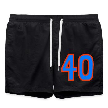 40. 40 JAHRE. 40-JÄHRIGES JUBILÄUM. 40-JÄHRIGES JUBILÄUM. - Badeshorts - Schwarz - Vorne - AI Model Male 185 light (185cm)