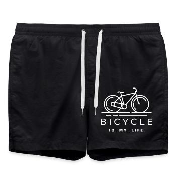 BICYCLE IS MY LIFE 1 - Badeshorts - Schwarz - Vorne - AI Model Male 185 light (185cm)