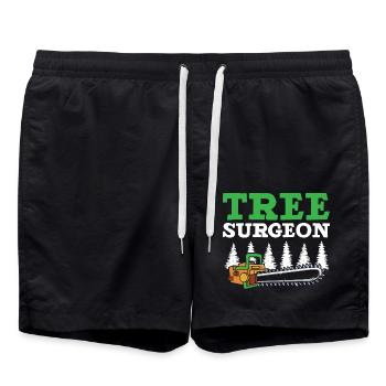 Baumchirurg Holzarbeiter Baumpfleger Arboriculture - Badeshorts - Schwarz - Vorne - AI Model Male 185 light (185cm)