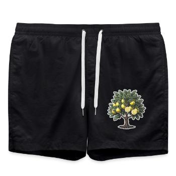 Zitronenbaum - Badeshorts - Schwarz - Vorne - AI Model Male 185 light (185cm)