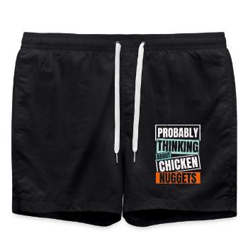Wahrscheinlich denke ich an Chicken Nuggets Nug Li - Badeshorts - Schwarz - Vorne - AI Model Male 185 light (185cm)
