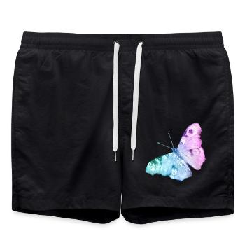 Schmetterlings Wasserfarben Gradient - Badeshorts - Schwarz - Vorne - AI Model Male 185 light (185cm)