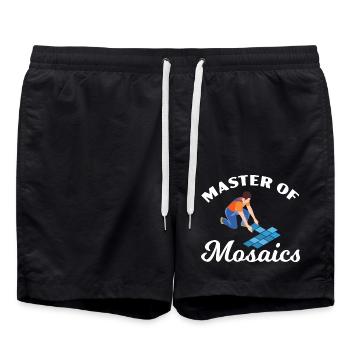 Fliesenleger Fliesensetzer Beruf Fugenleger Fliese - Badeshorts - Schwarz - Vorne - AI Model Male 185 light (185cm)