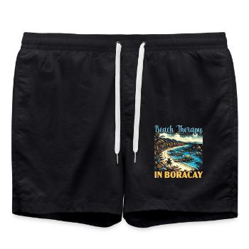 Boracay Philippinen Sommerurlaub Boaracay Beach - Badeshorts - Schwarz - Vorne - AI Model Male 185 light (185cm)