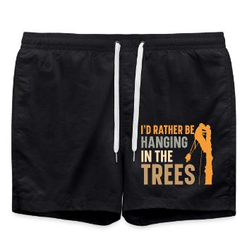Ich hänge lieber in den Bäumen Baumpfleger - Badeshorts - Schwarz - Vorne - AI Model Male 185 light (185cm)