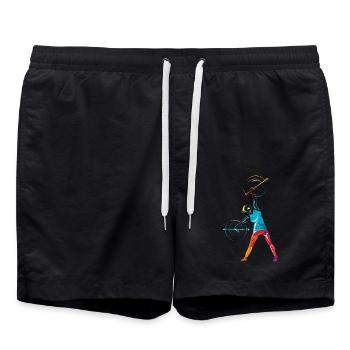 Schwungvolles Stabdrehen Majorette - Badeshorts - Schwarz - Vorne - AI Model Male 185 light (185cm)