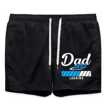 Dad 2022 Loading Werdender Vater - Badeshorts - Schwarz - Vorne - AI Model Male 185 light (185cm)