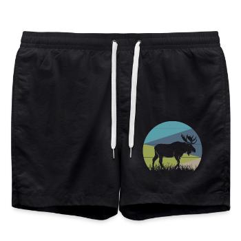 Elch - Badeshorts - Schwarz - Vorne - AI Model Male 185 light (185cm)
