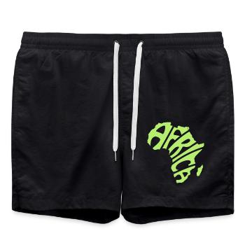 Afrika Kontinent - Badeshorts - Schwarz - Vorne - AI Model Male 185 light (185cm)