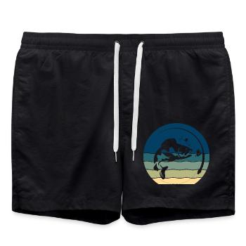 Angler Angeln - Badeshorts - Schwarz - Vorne - AI Model Male 185 light (185cm)