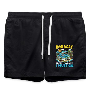 Boracay Philippinen Sommerurlaub Boaracay Beach - Badeshorts - Schwarz - Vorne - AI Model Male 185 light (185cm)