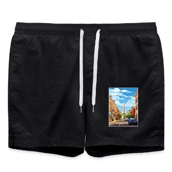 Annapolis Maryland Vintage Reiseposter Souvenir - Badeshorts - Schwarz - Vorne - AI Model Male 185 light (185cm)