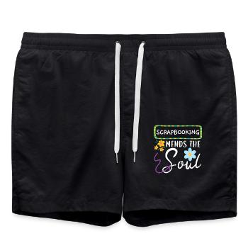 Scrapbooking heilt die Seele Craft Scrap Booking - Badeshorts - Schwarz - Vorne - AI Model Male 185 light (185cm)