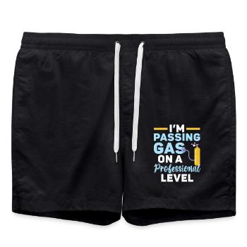 Ich gebe Gas auf professionellem Niveau Krankensch - Badeshorts - Schwarz - Vorne - AI Model Male 185 light (185cm)