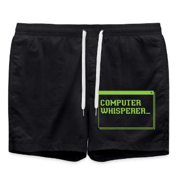 Computer Whisperer Information Technology - Badeshorts - Schwarz - Vorne - AI Model Male 185 light (185cm)