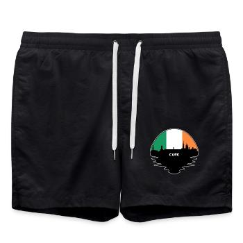 Cork Irland Flagge Skyline Silhouette Reisen - Badeshorts - Schwarz - Vorne - AI Model Male 185 light (185cm)