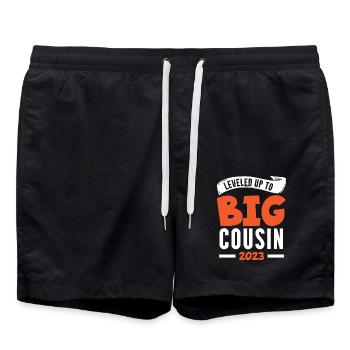 Leveled Up To Big Cousine 2023 - Badeshorts - Schwarz - Vorne - AI Model Male 185 light (185cm)