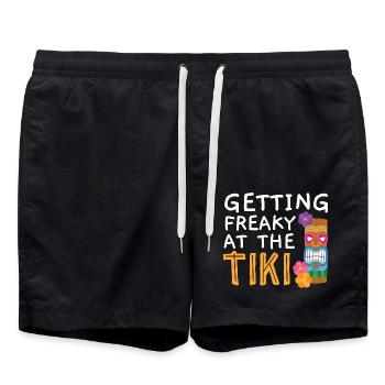 Verrückt werden in der Tiki Luau Party Tiki Bar - Badeshorts - Schwarz - Vorne - AI Model Male 185 light (185cm)