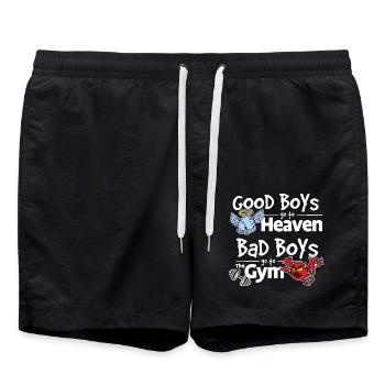 Good Boys go to Heaven, Bad Boys go to the Gym - Badeshorts - Schwarz - Vorne - AI Model Male 185 light (185cm)