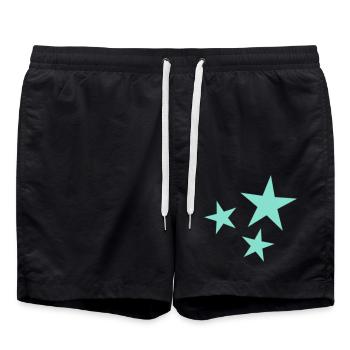 STERN. STERN. STERNE. FEST. JAHRESTAG. WEIHNACHTEN - Badeshorts - Schwarz - Vorne - AI Model Male 185 light (185cm)