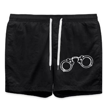 Handschellen Silhouette - Badeshorts - Schwarz - Vorne - AI Model Male 185 light (185cm)