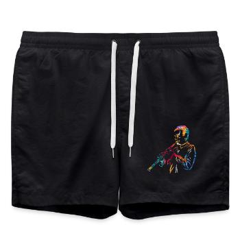 Frischer Oboenklang Blasorchester - Badeshorts - Schwarz - Vorne - AI Model Male 185 light (185cm)