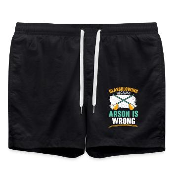 Glasblasen Weil Brandstiftung falsch ist Glasbläse - Badeshorts - Schwarz - Vorne - AI Model Male 185 light (185cm)