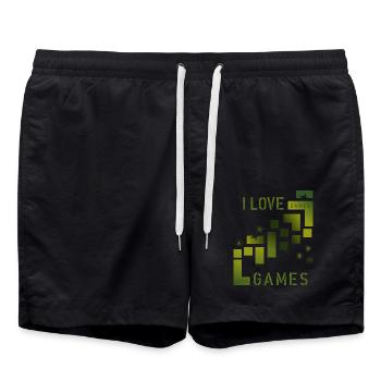 love games - Badeshorts - Schwarz - Vorne - AI Model Male 185 light (185cm)