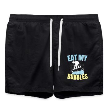 Eat My Bubbles Wassersport Wasserski Wasserskifahr - Badeshorts - Schwarz - Vorne - AI Model Male 185 light (185cm)