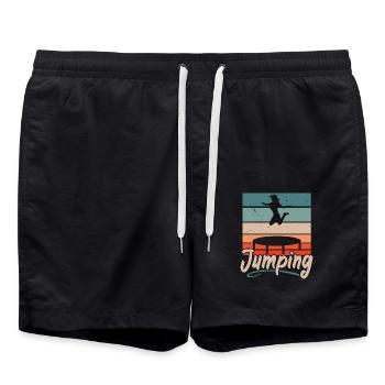 Springendes Trampolin Trampolin Trampolinspringen - Badeshorts - Schwarz - Vorne - AI Model Male 185 light (185cm)