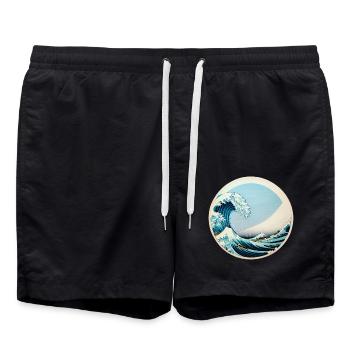 Gefangen in der Welle - Badeshorts - Schwarz - Vorne - AI Model Male 185 light (185cm)