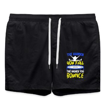 Je härter Sie fallen, desto höher hüpfen Sie - Badeshorts - Schwarz - Vorne - AI Model Male 185 light (185cm)