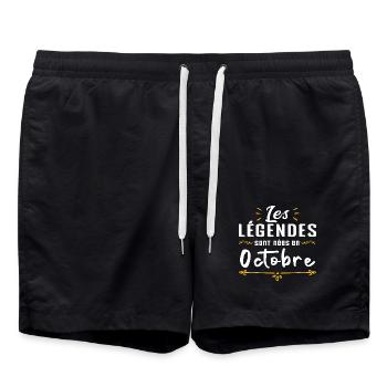 Die Legenden wurden im Oktober geboren - Badeshorts - Schwarz - Vorne - AI Model Male 185 light (185cm)