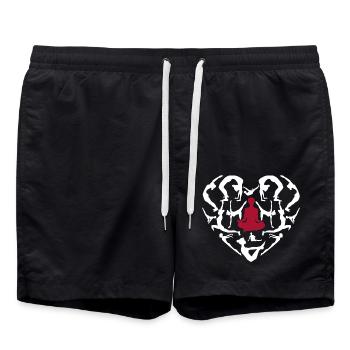 Yoga Lover Meditation Fitness Übung Meditieren - Badeshorts - Schwarz - Vorne - AI Model Male 185 light (185cm)