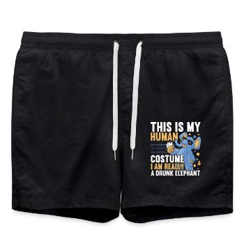 Ein betrunkener Elefant Wildlife Safari Zookeeper - Badeshorts - Schwarz - Vorne - AI Model Male 185 light (185cm)