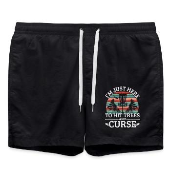 Ich bin nur hier, um Bäume zu schlagen und Disc Go - Badeshorts - Schwarz - Vorne - AI Model Male 185 light (185cm)