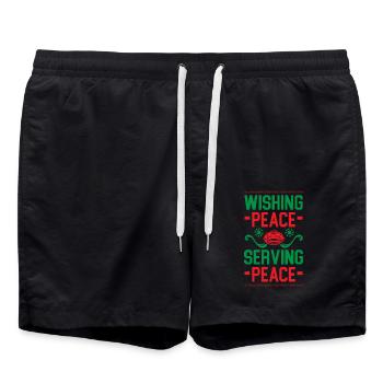 Friedenswünsche im Dienste des Friedens Santa Poli - Badeshorts - Schwarz - Vorne - AI Model Male 185 light (185cm)
