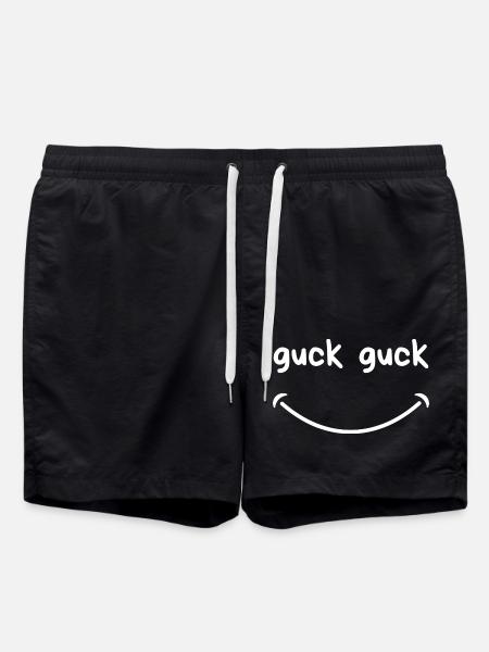 "Guck Guck" mit lächeln - Badeshorts - Schwarz