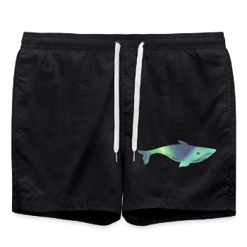 Island Wal Walbeobachtung Iceland Polarlicht - Badeshorts - Schwarz - Vorne - AI Model Male 185 light (185cm)