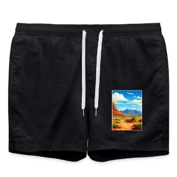 Guadalupe Mountains Nationalpark Reiseplakat - Badeshorts - Schwarz - Vorne - AI Model Male 185 light (185cm)