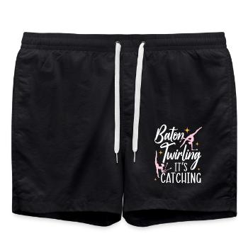 Baton Twirling Es ist fesselnd Baton Twirling - Badeshorts - Schwarz - Vorne - AI Model Male 185 light (185cm)